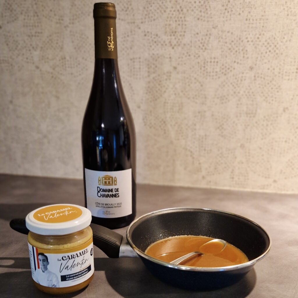 Sauce vinaigre de framboises et caramel au beurre salé