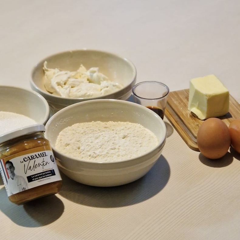 Gâteau mascarpone et caramel beurre salé